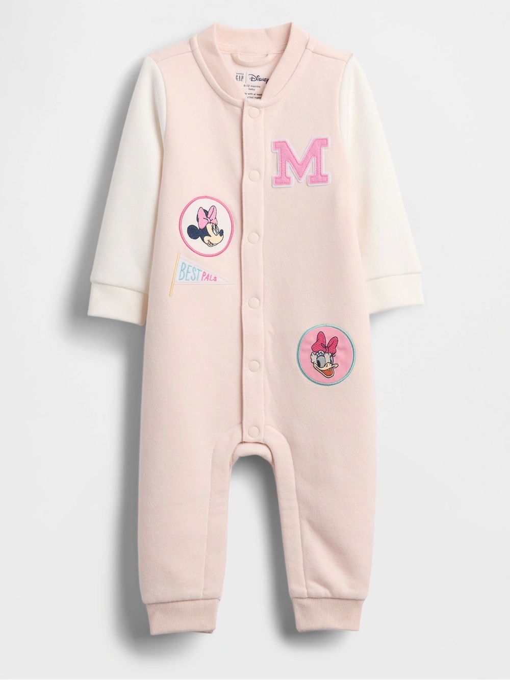 Gap × Disney Baby Vintage Soft Fleece Varsity One-Piece Minnie Mouse Daffy Duck